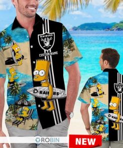 Custom Name Las Vegas Raiders Bart Simpson Hawaiian Shirt