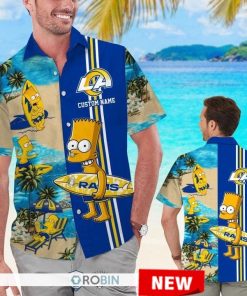 Custom Name Los Angeles Rams Bart Simpson Hawaiian Shirt