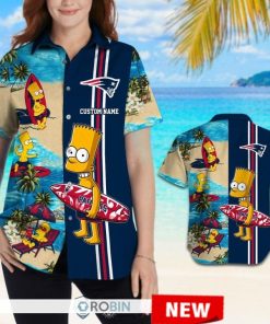 Custom Name New England Patriots Bart Simpson Hawaiian Shirt