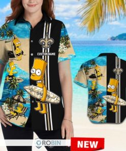 Custom Name New Orleans Saints Bart Simpson Hawaiian Shirt