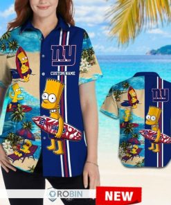 Custom Name New York Giants Bart Simpson Hawaiian Shirt
