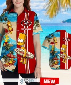 Custom Name San Francisco 49ers Bart Simpson Hawaiian Shirt