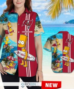 Custom Name Tampa Bay Buccaneers Bart Simpson Hawaiian Shirt