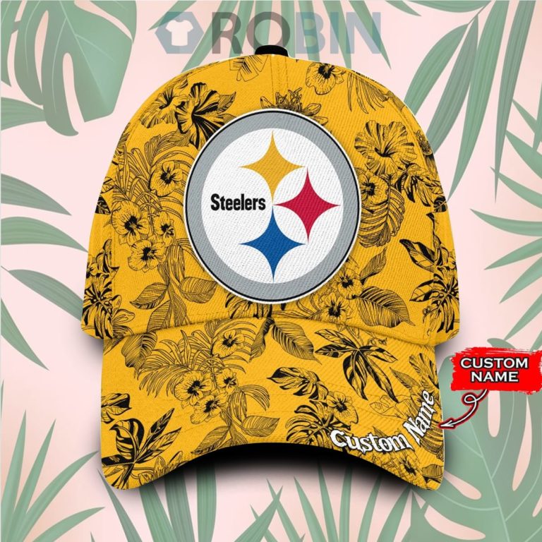 Custome Name Pittsburgh Steelers Tropical Hawaiian Classic Baseball Cap Hat