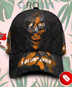 Custome Name Tennessee Volunteers Skull Torn Fabric Classic Baseball Cap Hat