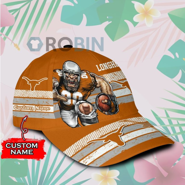 Custome Name Texas Longhorns Mascot Vintage Design Classic Baseball Cap Hat
