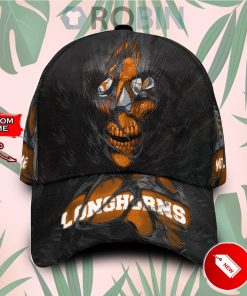 Custome Name Texas Longhorns Skull Torn Fabric Classic Baseball Cap Hat