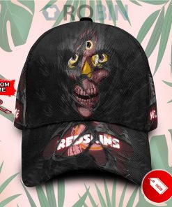 Custome Name Washington Redskins Skull Torn Fabric Classic Baseball Cap Hat