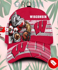 Custome Name Wisconsin Badgers Mascot Vintage Design Classic Baseball Cap Hat