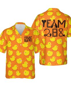 Cute Duck Orange Pattern Hawaiian Shirt