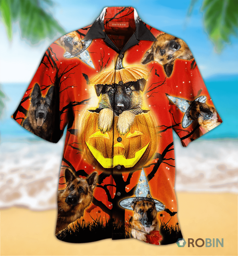 Cute German Shepherd Dog Hawaiian Shirt