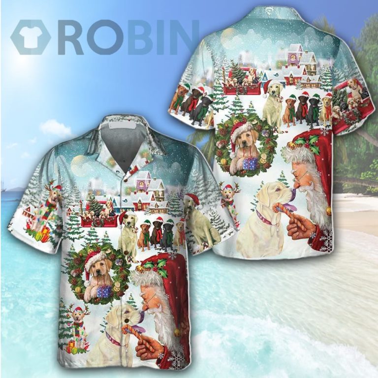 Cute Labrador Dogs Celebrate Christmas Hawaiian Shirt