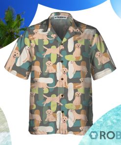 Cute Labrador Seamless Pattern Dog Hawaiian Shirt Cute Labrador Seamless Pattern Dog Hawaiian Shirt