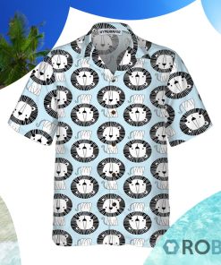 Cute Lion On Blue Hawaiian Shirt