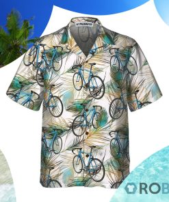 Cycling Feather Hawaiian Shirt Tropical Bicycle Shirt
