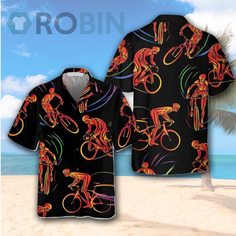 hawaiian shirt with bicycles