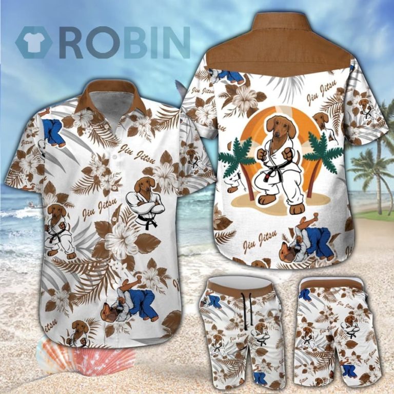 Dachshund Jiu Jitsu Hawaiian Shirt & Shorts Set