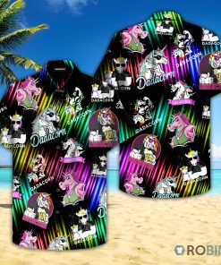 Dad Dadacorn Neon Hawaiian Shirt, Casual Button-up Shirt