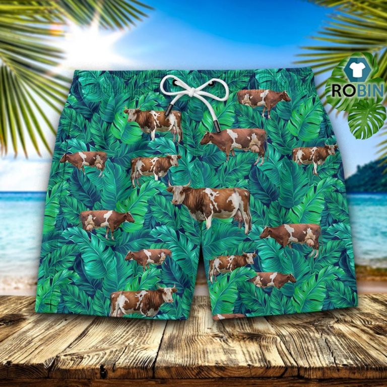 Dairy Cows Seamless Pattern Hawaiian Short