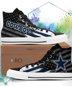 Dallas Cowboys High Top Shoes Custom American Flag Sneakers Dallas Cowboys High Top Shoes Custom American Flag Sneakers