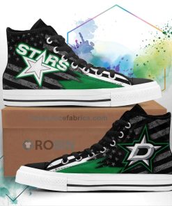 Dallas Stars High Top Shoes Custom American Flag Sneakers