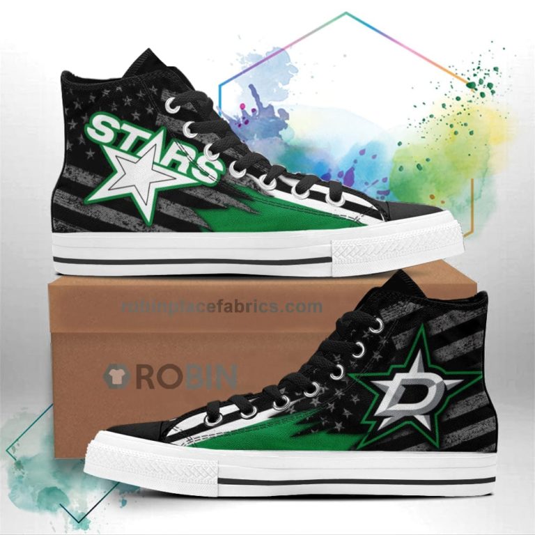 Dallas Stars High Top Shoes Custom American Flag Sneakers