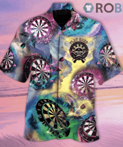 Darts Play Hard Skull Hawaiian Shirt, Casual Button-up Shirt
