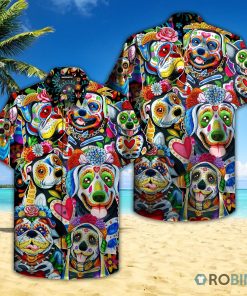 Day Of The Dead Dog Hawaiian Shirt