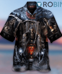 Death Will Have His Day Hawaiian Shirt, Casual Button-up Shirt
