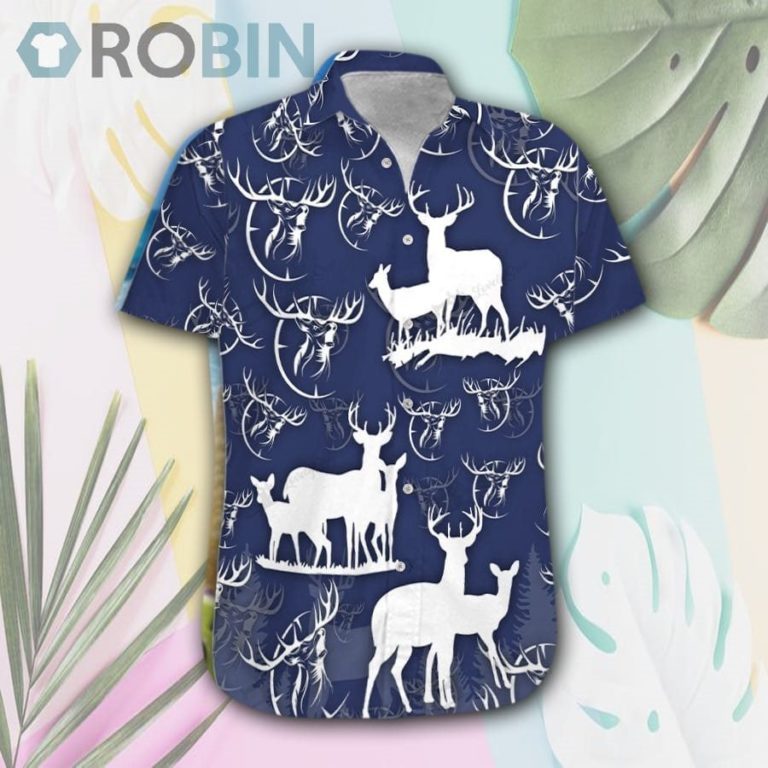 Deer Hunting Blue Hawaii Shirt & Shorts