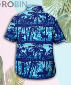Deer Hunting Blue Palm Tree Hawaii Shirt & Shorts