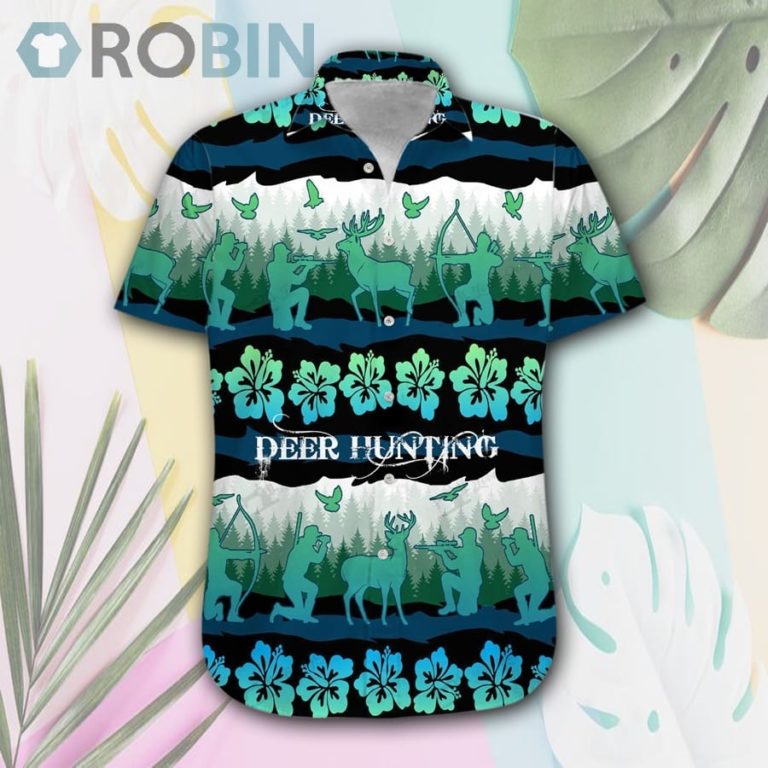 Deer Hunting Hibiscus Hawaii Shirt & Shorts