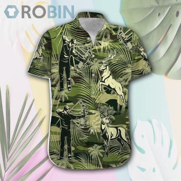 Deer Hunting Palm Tree Hawaii Shirt & Shorts