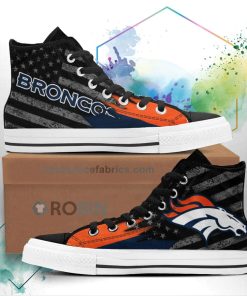 Denver Broncos High Top Shoes Custom American Flag Sneakers