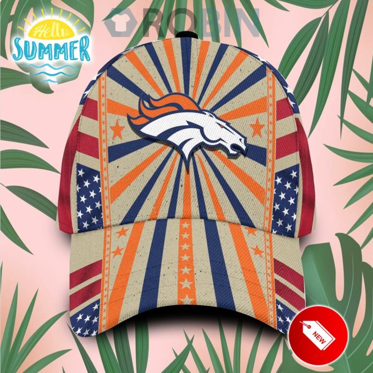 Denver Broncos Retro Vintage Design Hawaiian Summer Classic Baseball Cap Hat