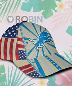 Detroit Lions Retro Vintage Design Hawaiian Summer Classic Baseball Cap Hat