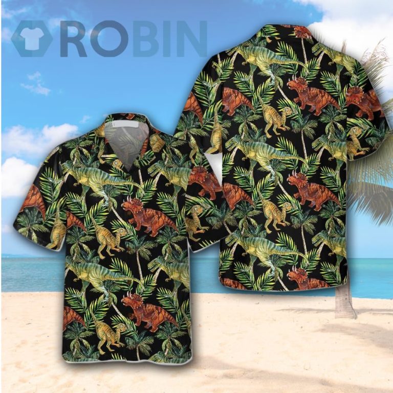Dinosaur Tropical Pattern Hawaiian Shirt