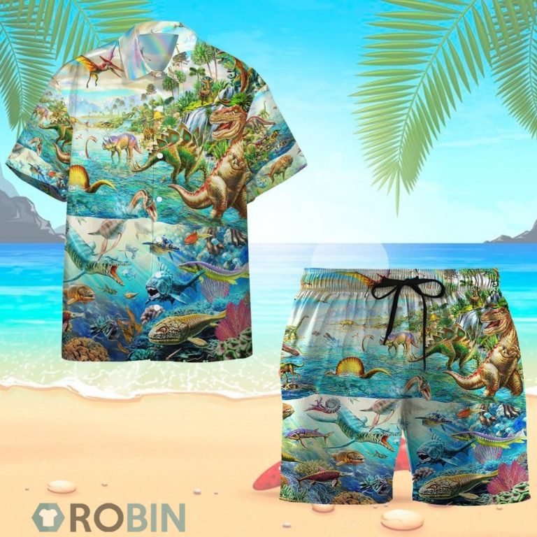 Dinosaurs Hawaiian Shirt and Shorts