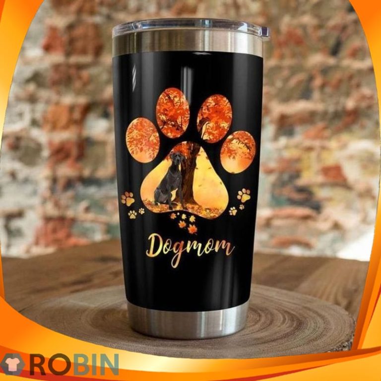Dog Mom Labradane Paw Autumn Fall Tumbler