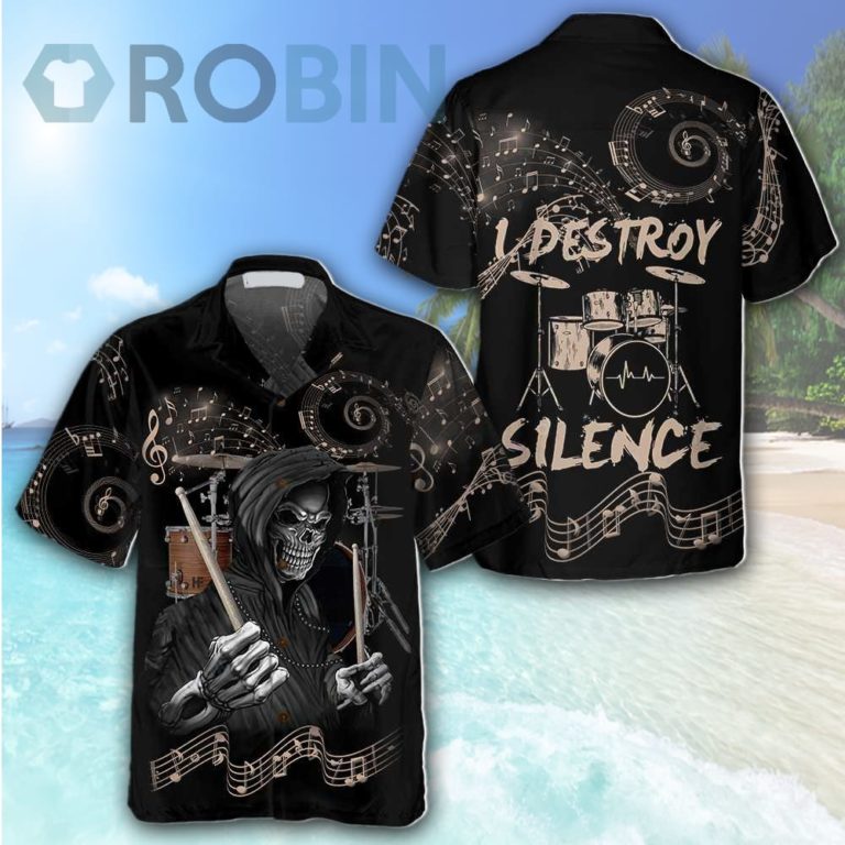 Drum I Destroy Silence Hawaiian Shirt