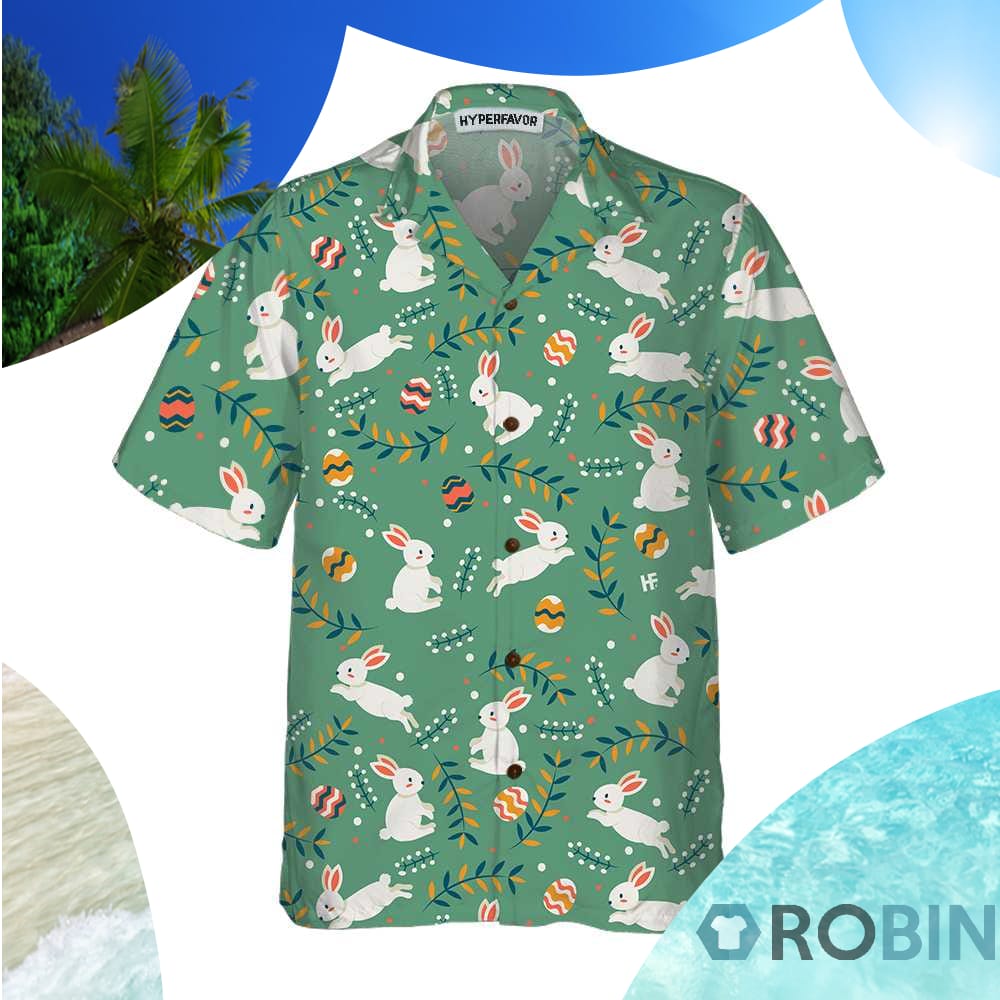 Easter Egg And Bunny Hawaiian Shirt - RobinPlaceFabrics