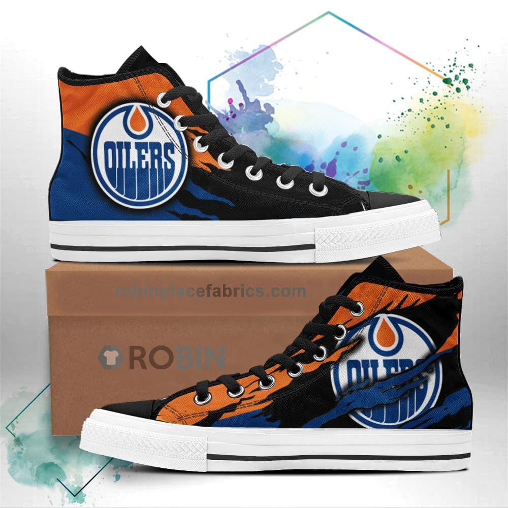 Edmonton Oilers Shoes Custom High Top Sneakers - RobinPlaceFabrics