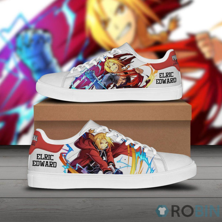 Edward Elric Skate Casual Sneakers Fullmetal Alchemist Custom Anime Shoes