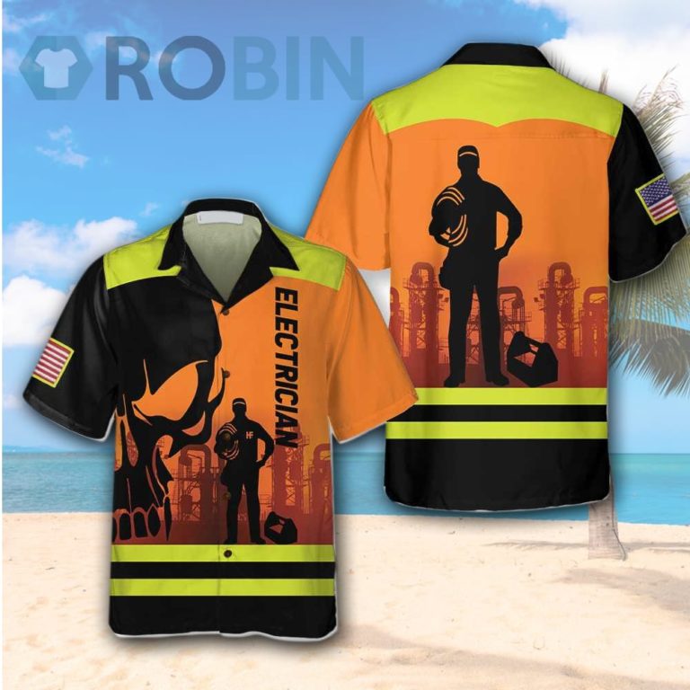 Electrician Skull Hawaiian Shirt Electrician Shirt