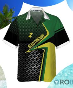 Electrician With Digital Pattern Hawaiian Shirt