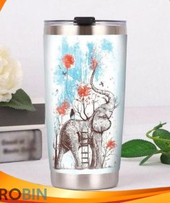 Elephant And Friend Girl Autumn Fall Tumbler
