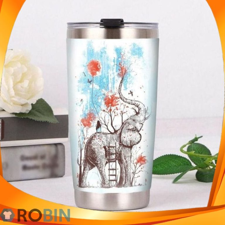 Elephant And Friend Girl Autumn Fall Tumbler