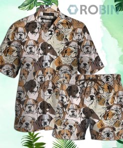 English Bulldog Hawaiian Shirt and Shorts
