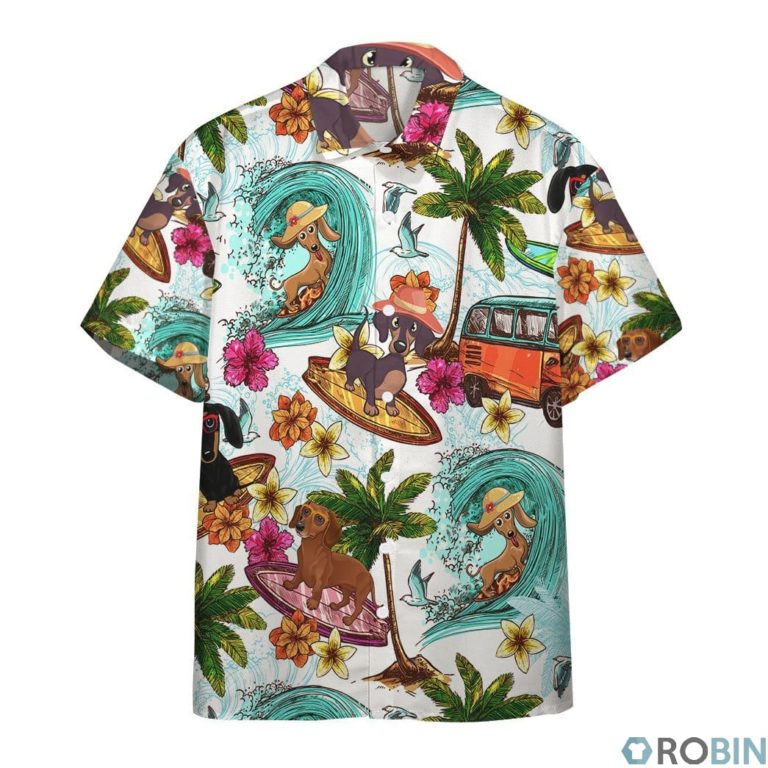 Enjoy Surfing With Dachshund Dog Hawaiian Shirt