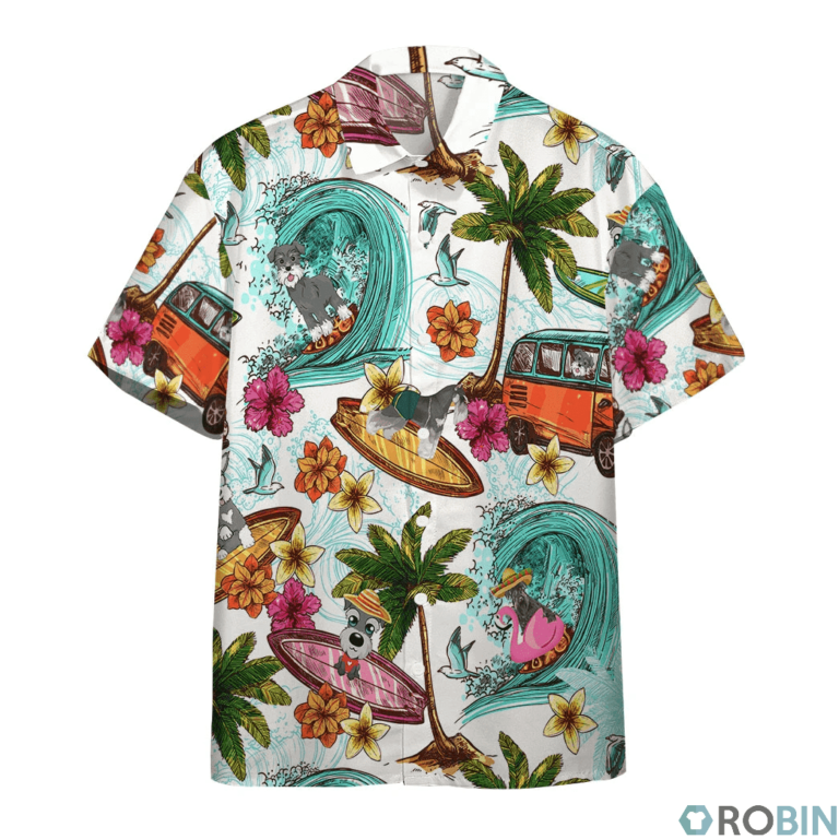 Enjoy Surfing With Miniature Schnauzer Dog Hawaiian Shirt
